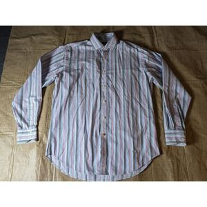 Thomas Dean Men's Multicolor Long Sleeve Button Up Size Large Paisley Flip Cuff